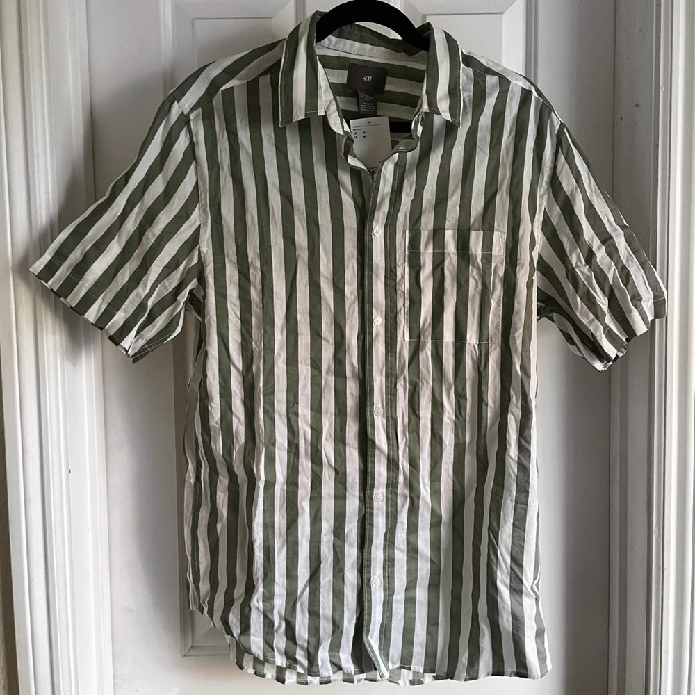 Brand new Men’s green stripped shirt
